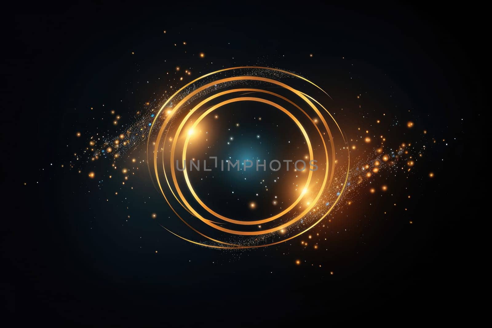 Gold Circle line abstract background. Generative AI.