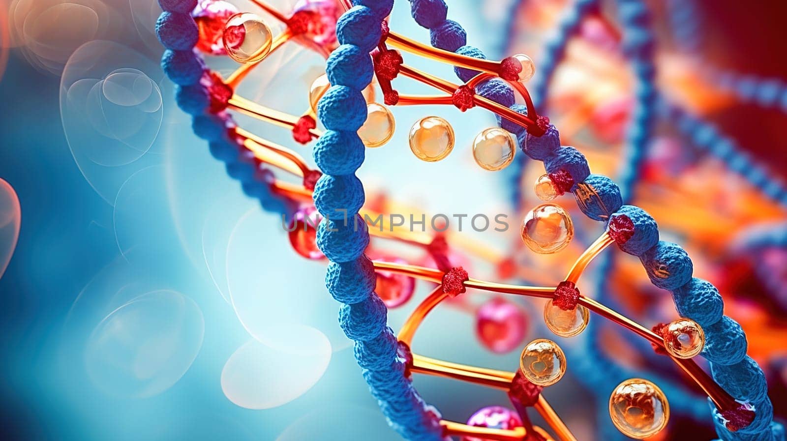 DNA helix, biotechnology and molecular engineering, scientific medicine and innovation concept. DNA gene editing using modern technologies. by Yurich32