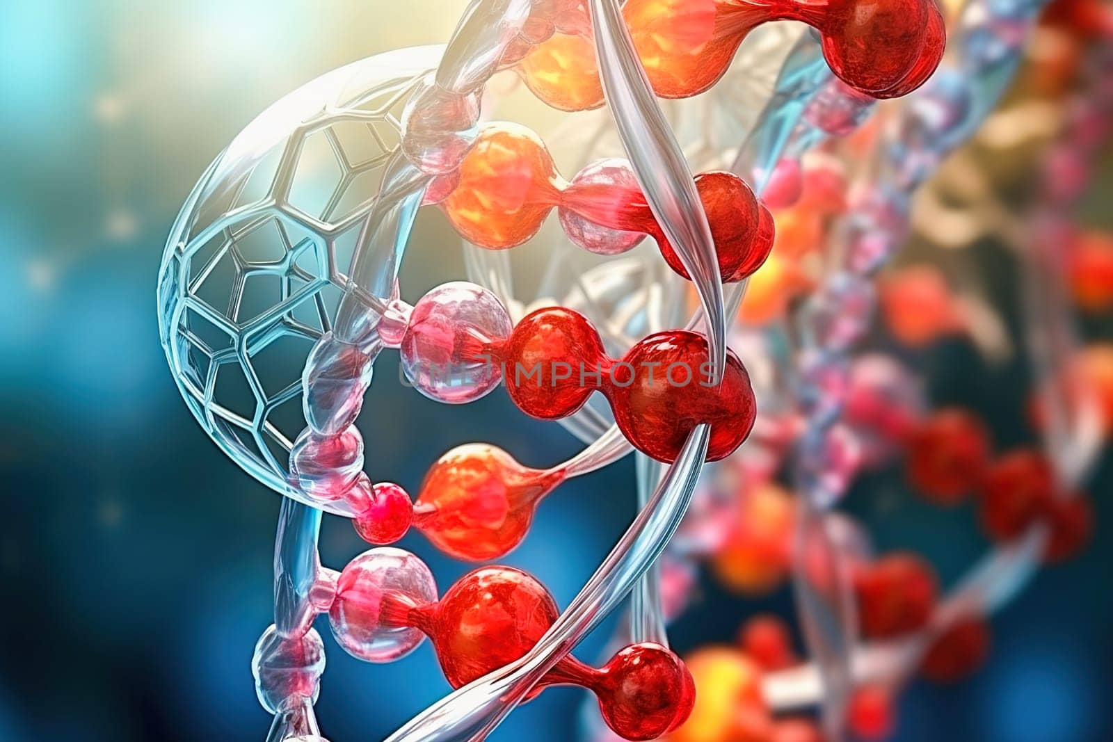 DNA helix, biotechnology and molecular engineering, scientific medicine and innovation concept. DNA gene editing using modern technologies