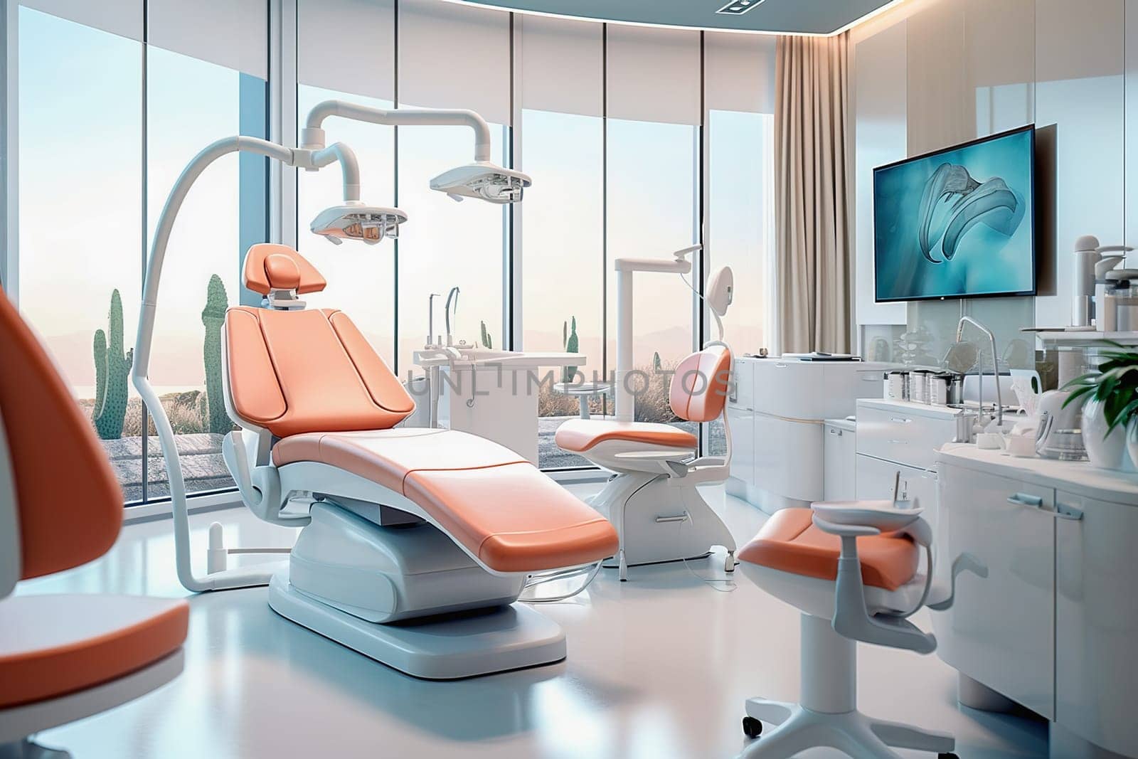 Modern interior of a dental office. High quality photo