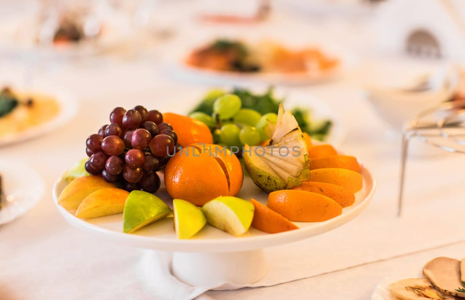 Fresh fruit party plate. dish for the festive table