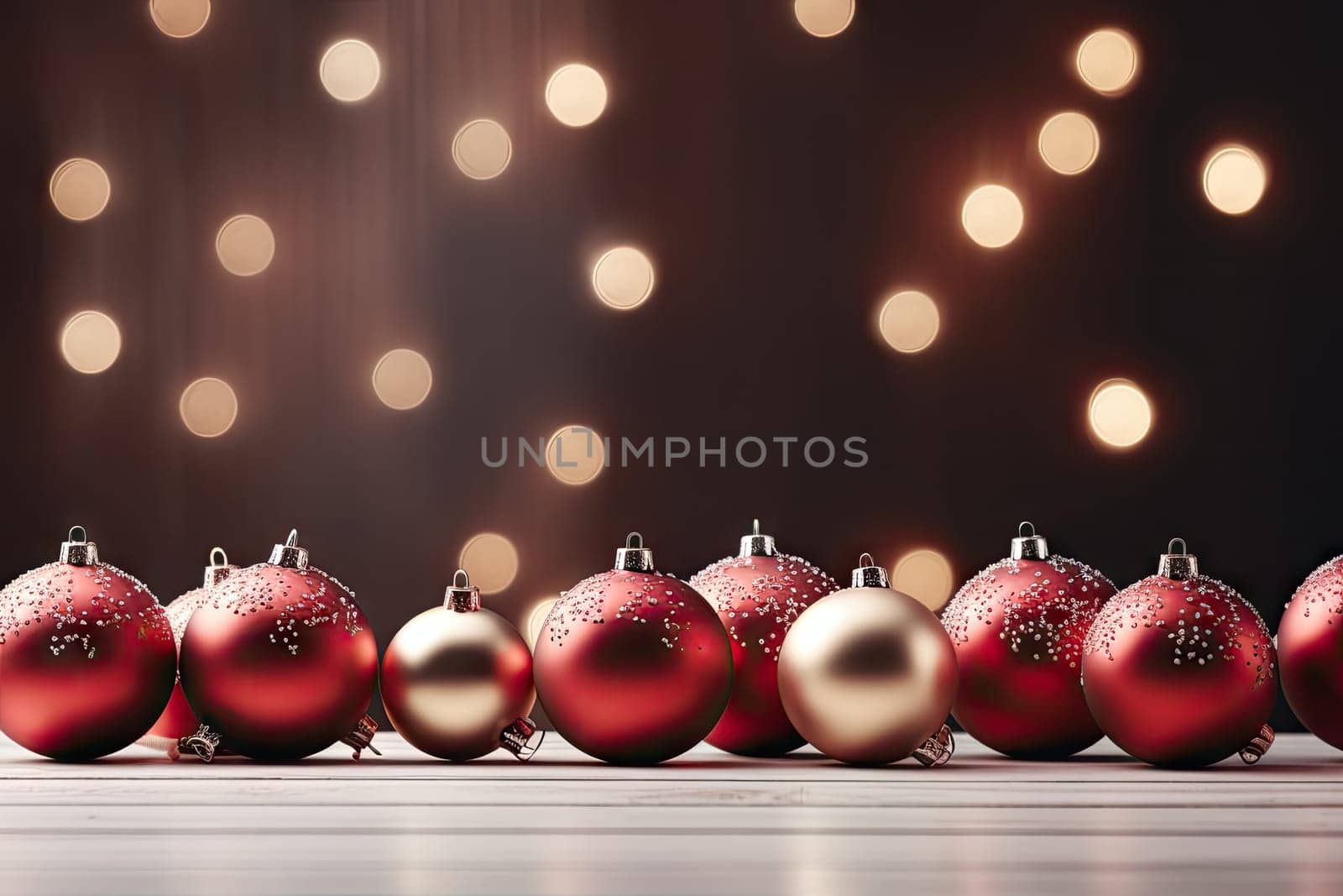 Christmas background with copy space for text, 3D rendered, realistic by Generative AI.