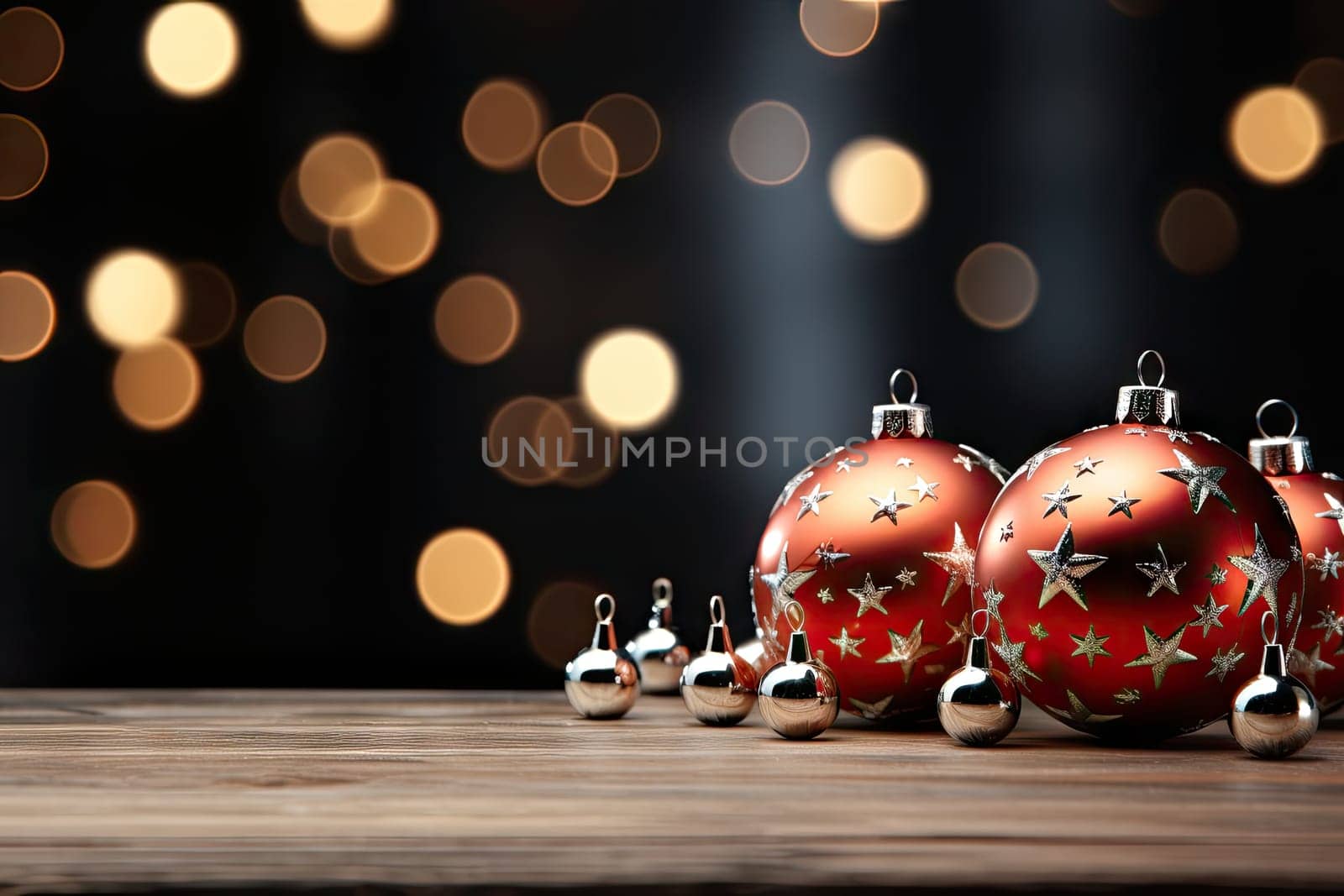 Christmas background with copy space for text, 3D rendered, realistic by Generative AI.