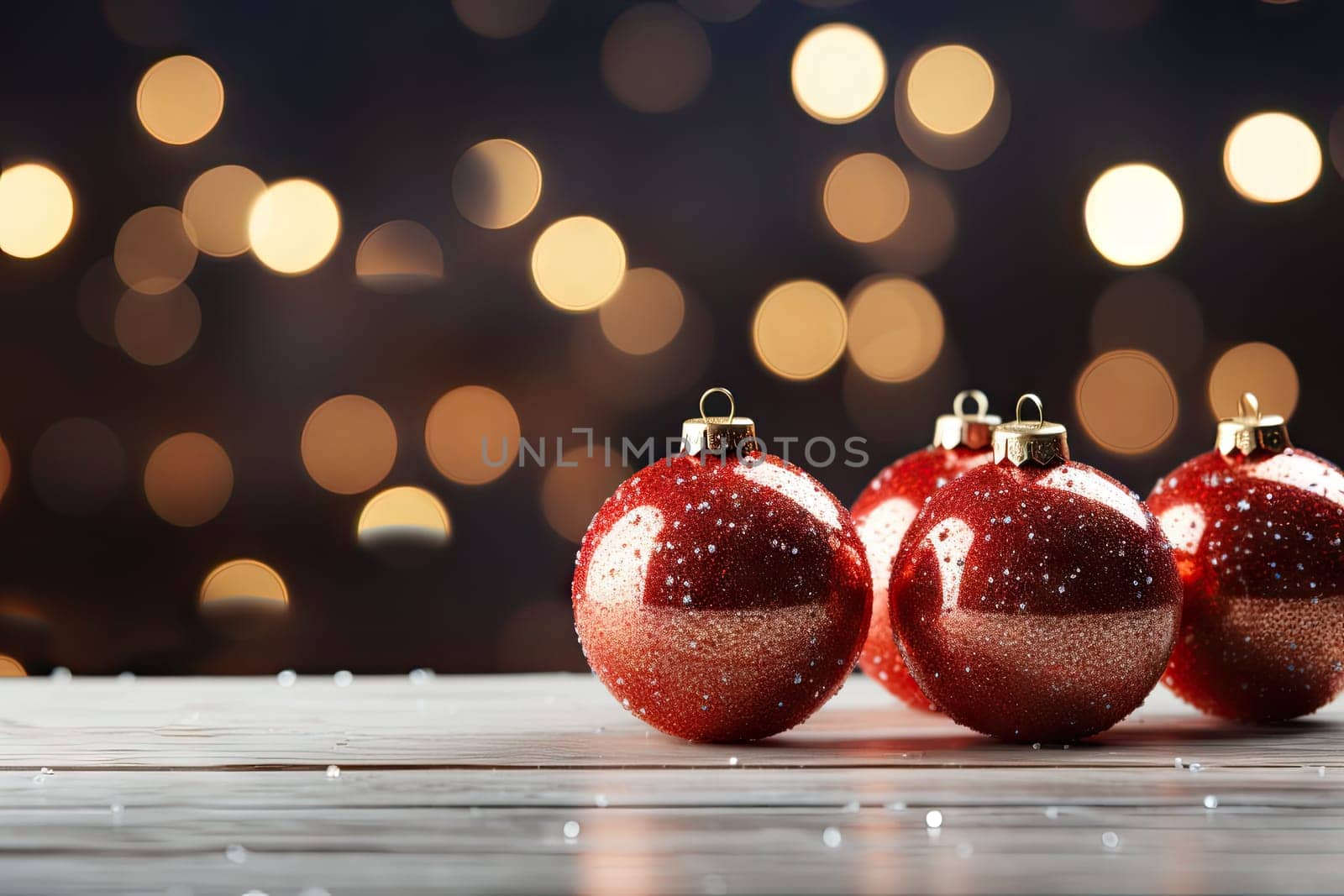 Christmas background with copy space for text, 3D rendered, realistic by Generative AI.