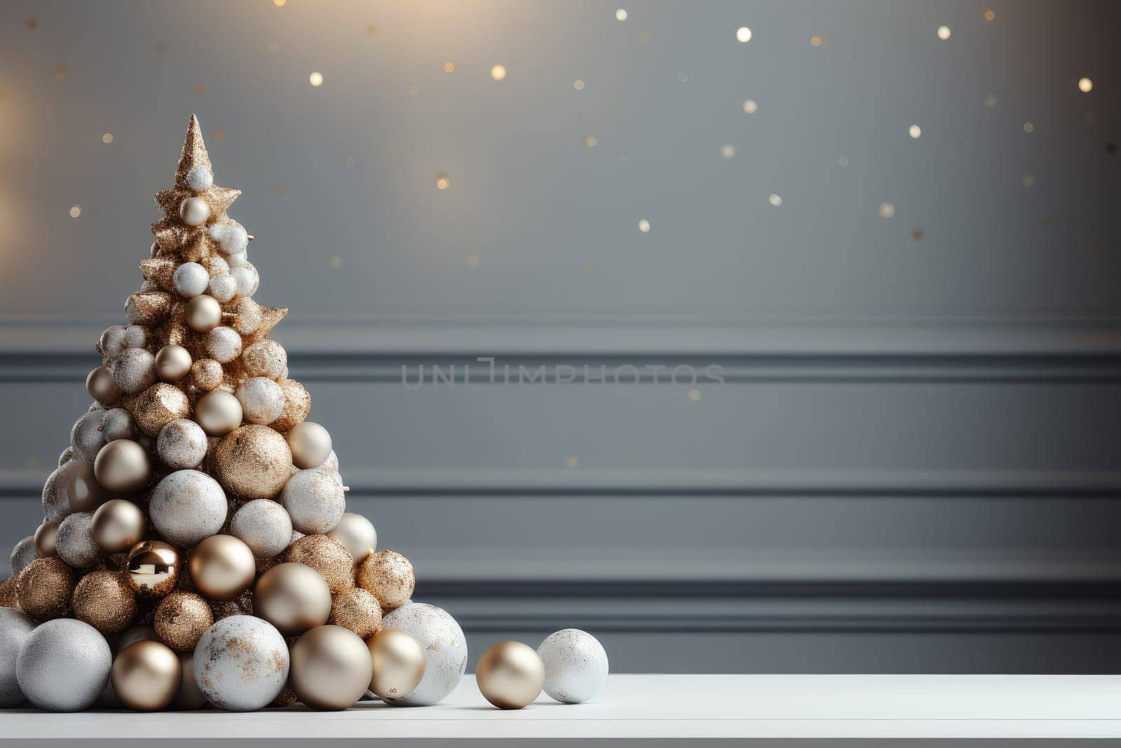 Christmas background with copy space for text, 3D rendered, realistic by Generative AI.