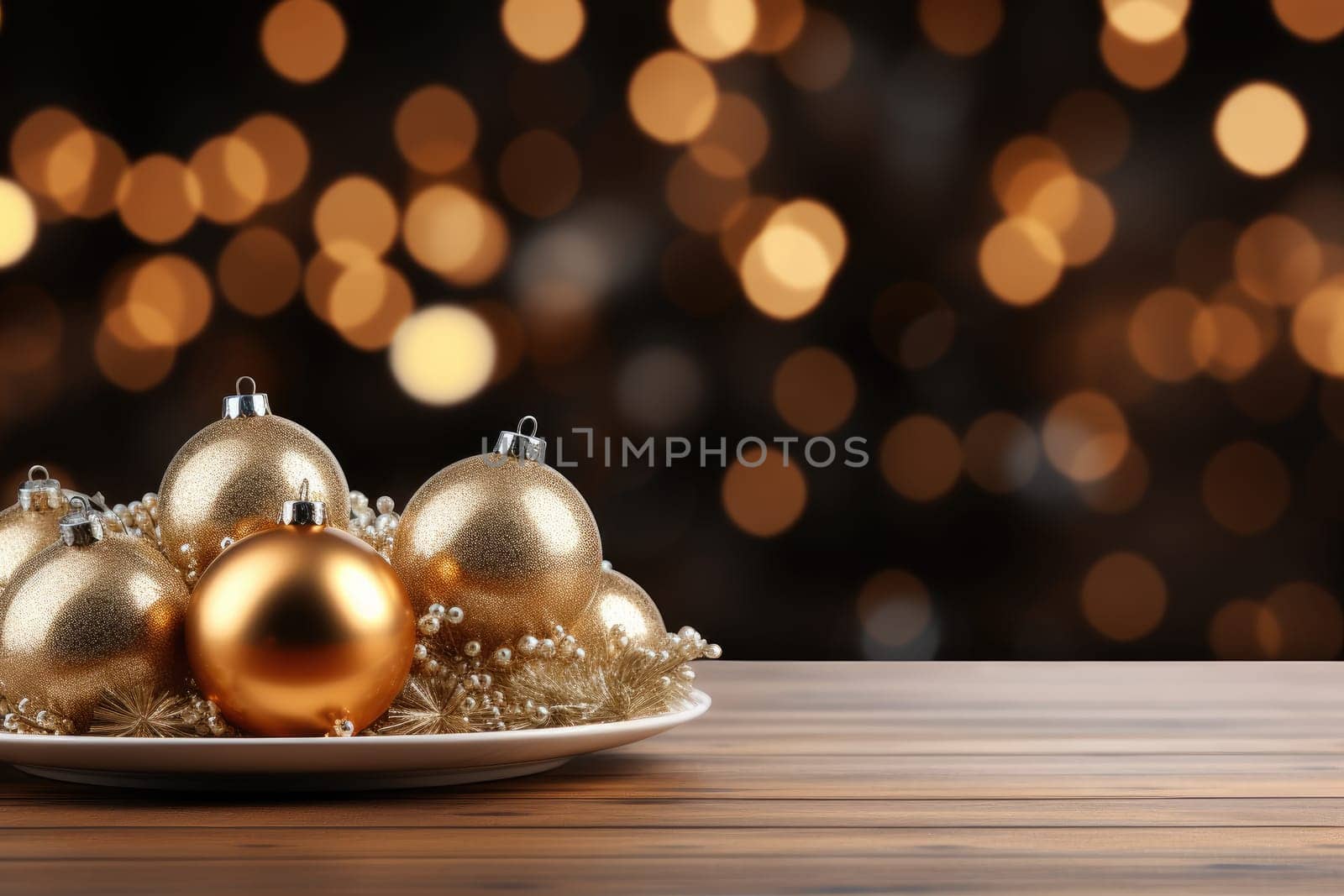 Christmas background with copy space for text, 3D rendered, realistic by Generative AI.