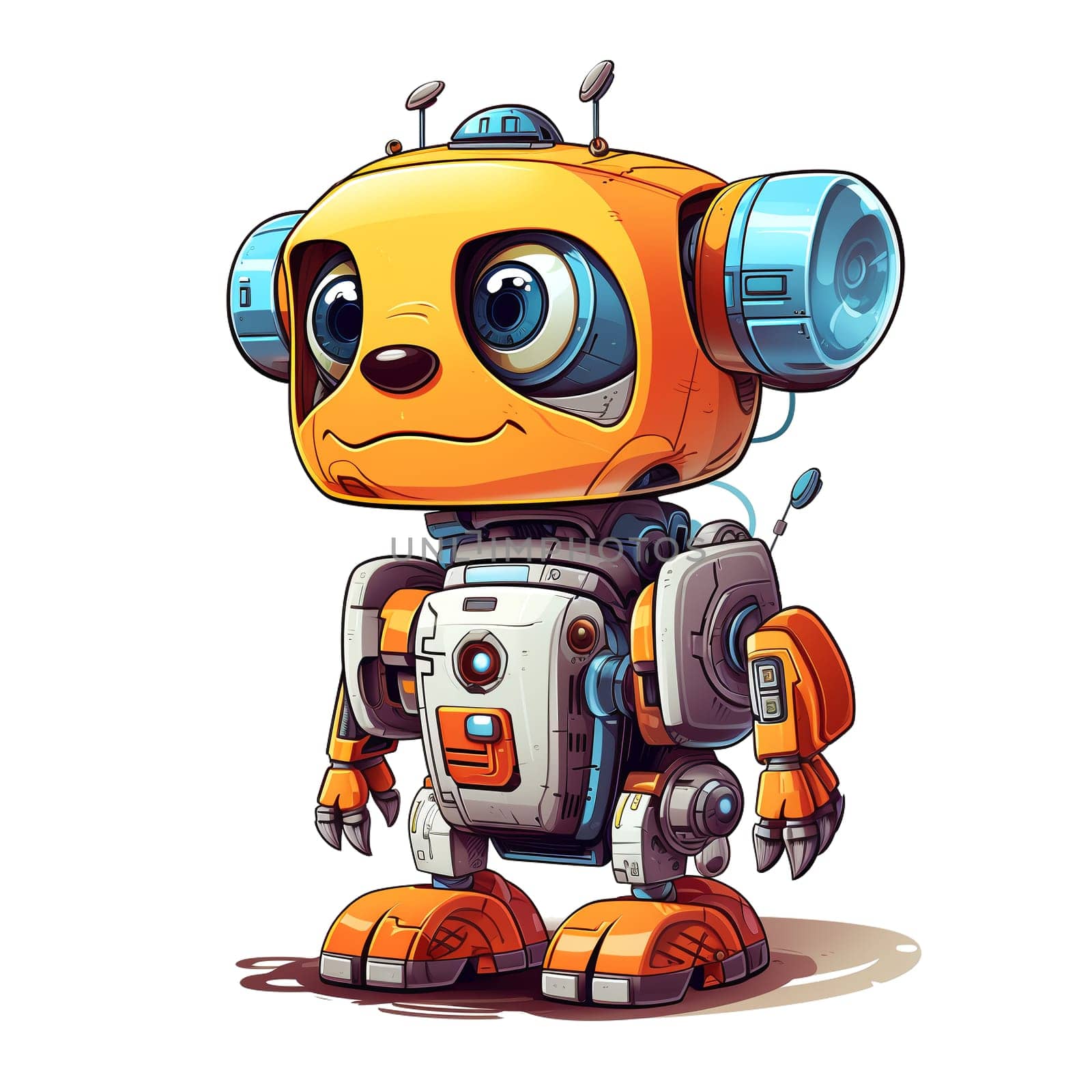 Cartoon cool robots. Funny cyborgs. AI Generated by AndreyKENO