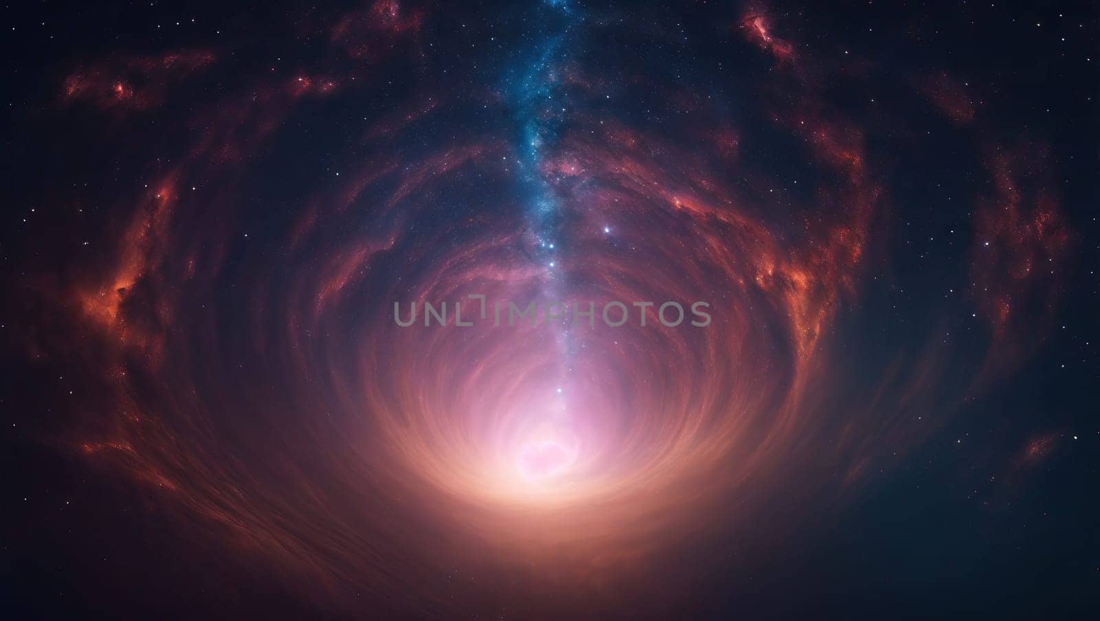Inside a nebula tunnel. Stars in deep space by applesstock