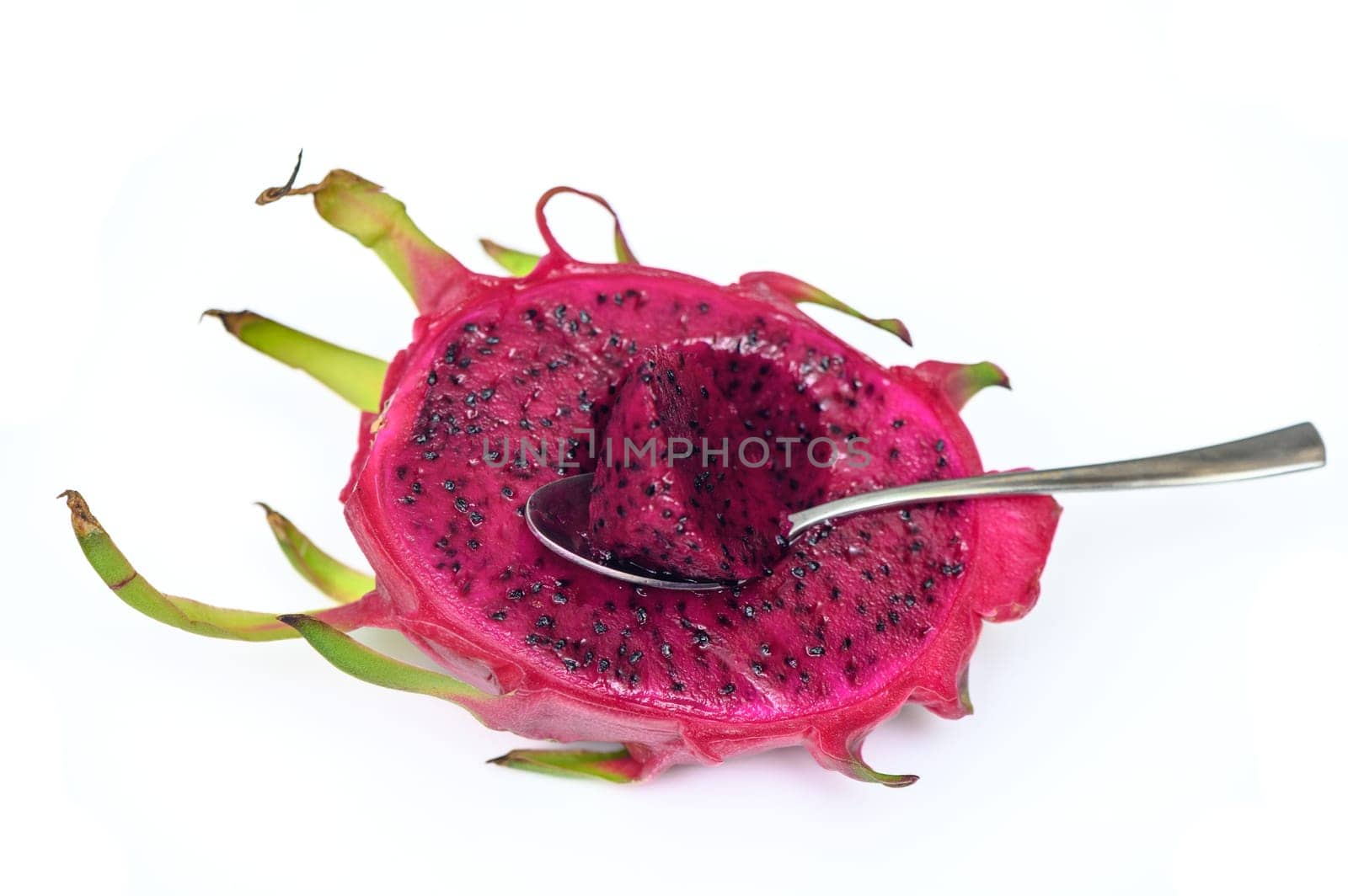 fresh red dragon fruit - pitahaya on white background 2