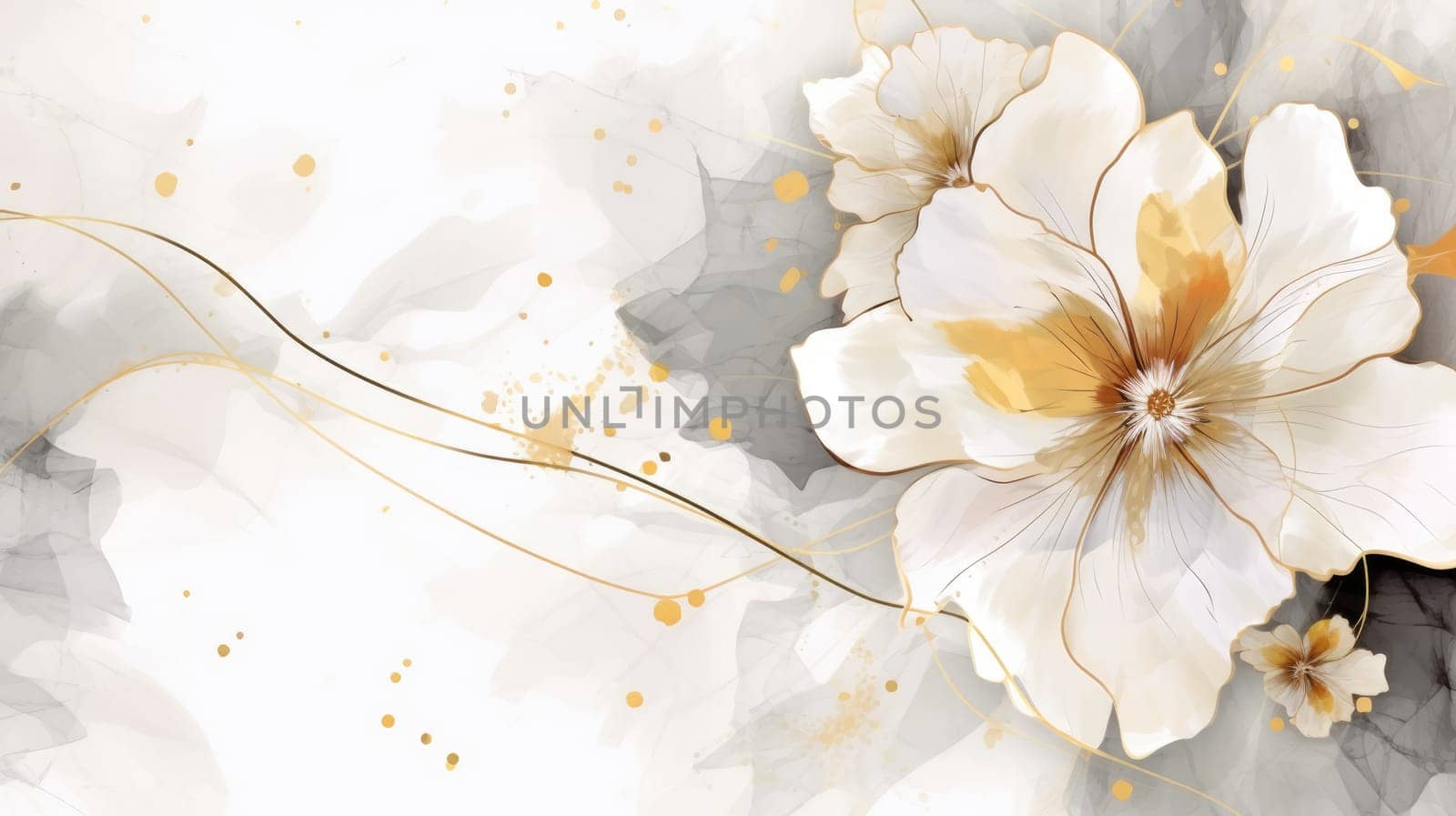 Watercolor abstract design for background of wedding or buzzy social media banner on white background generative AI