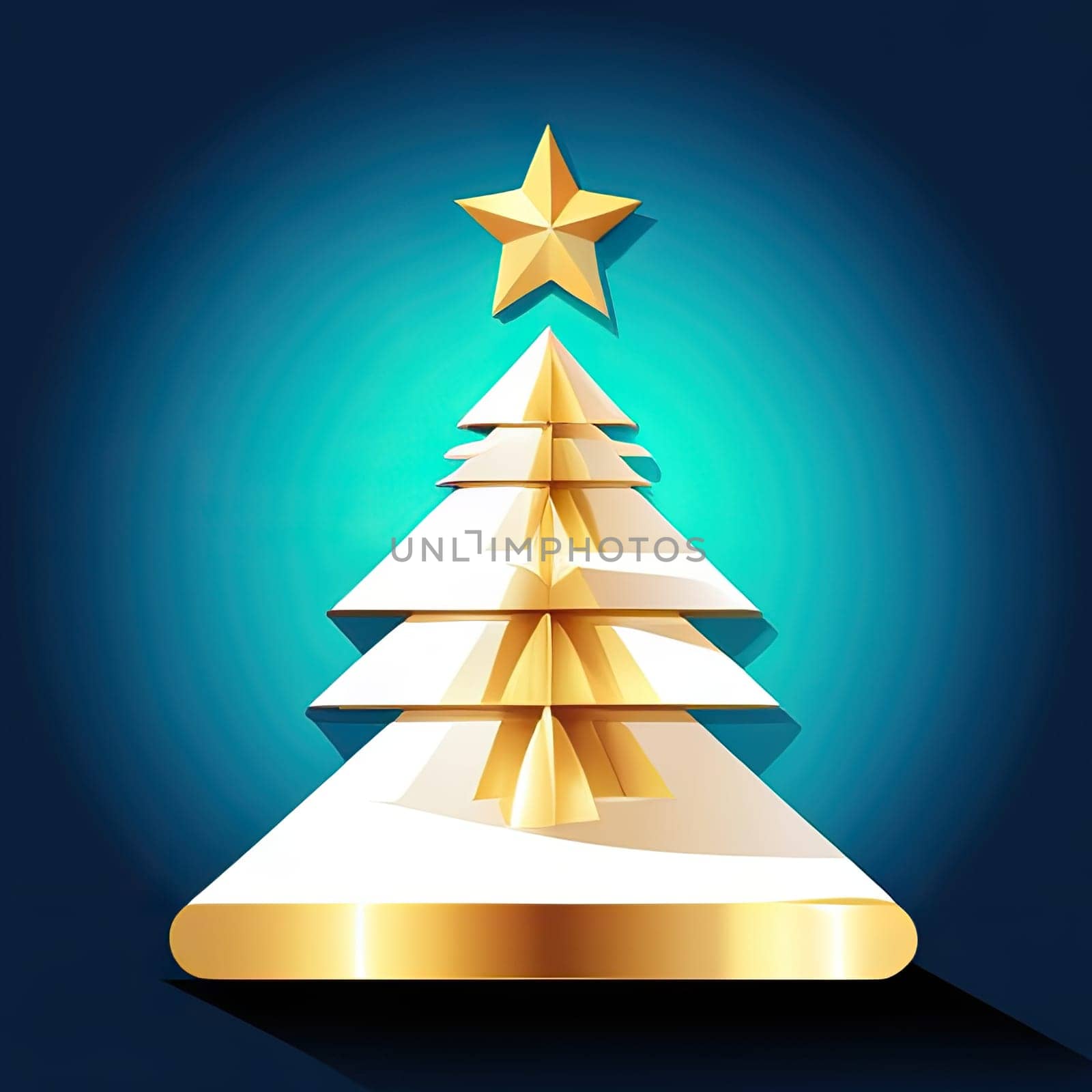 Christmas trees with decorations Christmas and New Year concept, spruce trees with star and garland sign