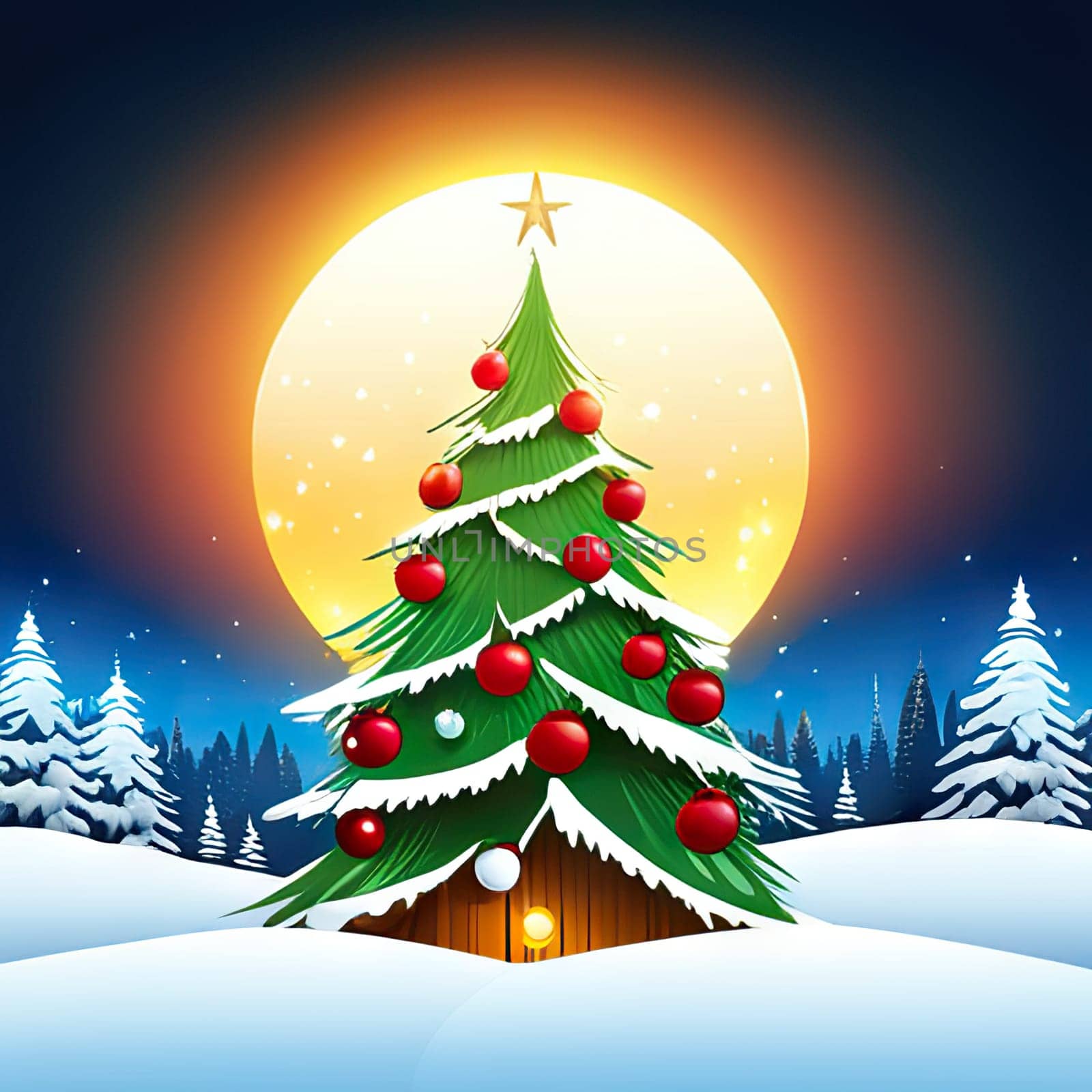 Merry Christmas Happy New Year Logo Merry Christmas Background. by EkaterinaPereslavtseva