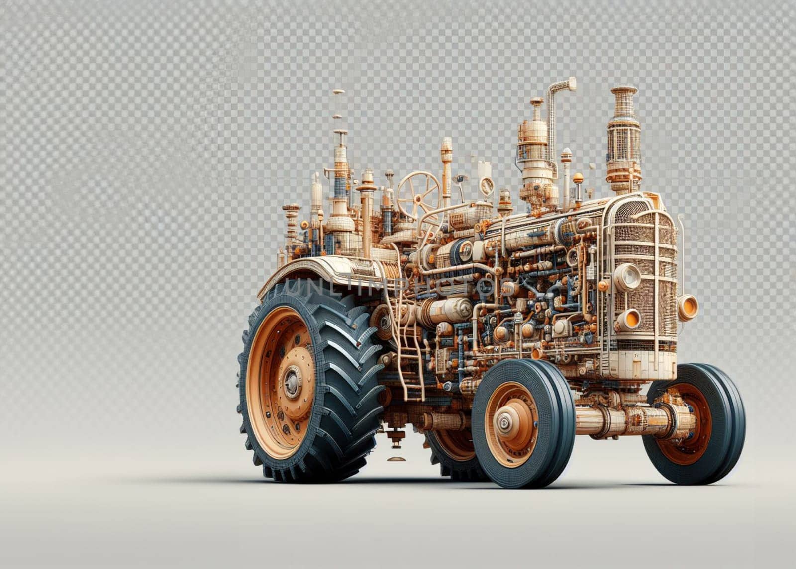 modern design of farming tractor vehicle schematics illustration by verbano
