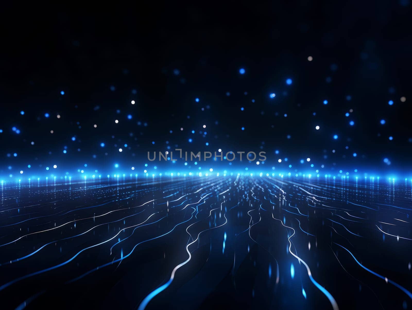 Abstract sci-fi blue background, concept of digital future., AI by but_photo