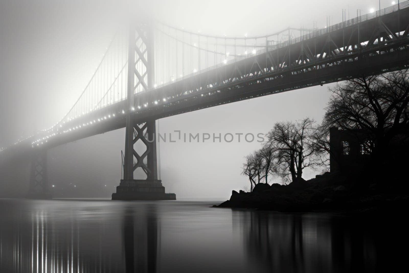 A captivating visual representation of the winter ambiance, focusing on the enigmatic allure of fog and mist enveloping the landscape, especially near bodies of water.