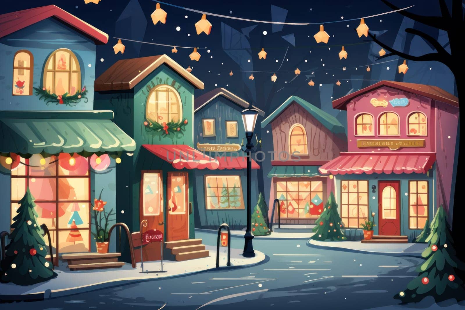 An enchanting portrayal of the holiday season, featuring the dazzling brilliance of Christmas lights, ornaments, and festive adornments that transform towns and neighborhoods into magical wonderlands.