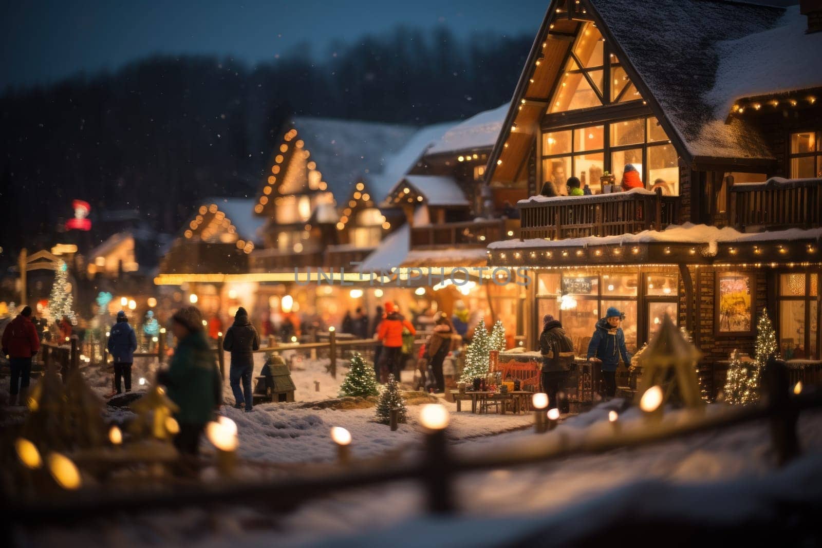 A dynamic portrayal of the winter wonderland at ski resorts, capturing the exhilaration and scenic beauty.