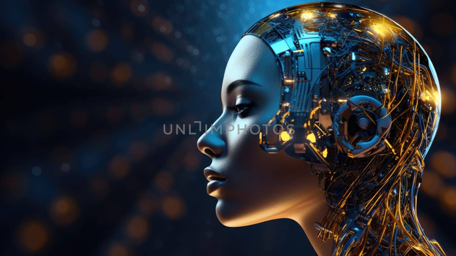 AI Artificial Intelligence concept. Deep learning. Machine learning. Singularity. by biancoblue