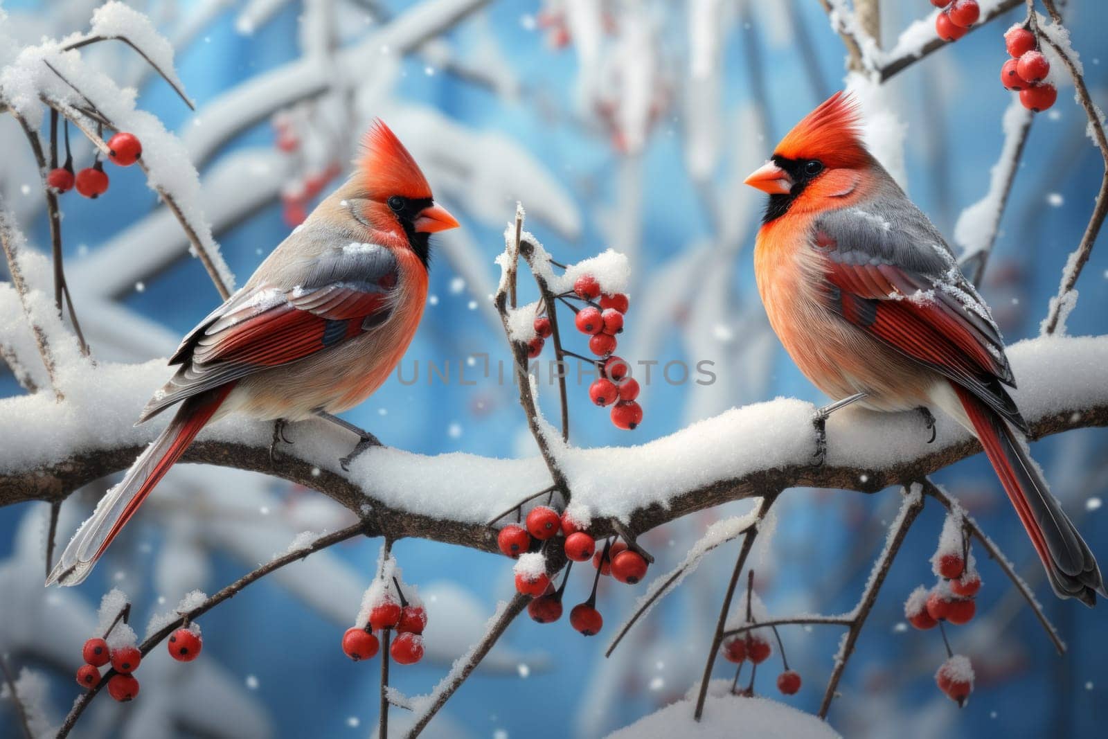 A stunning portrayal of winter's avian beauty, showcasing the artful photography of birds like cardinals, chickadees, and blue jays set against the pristine canvas of snow.