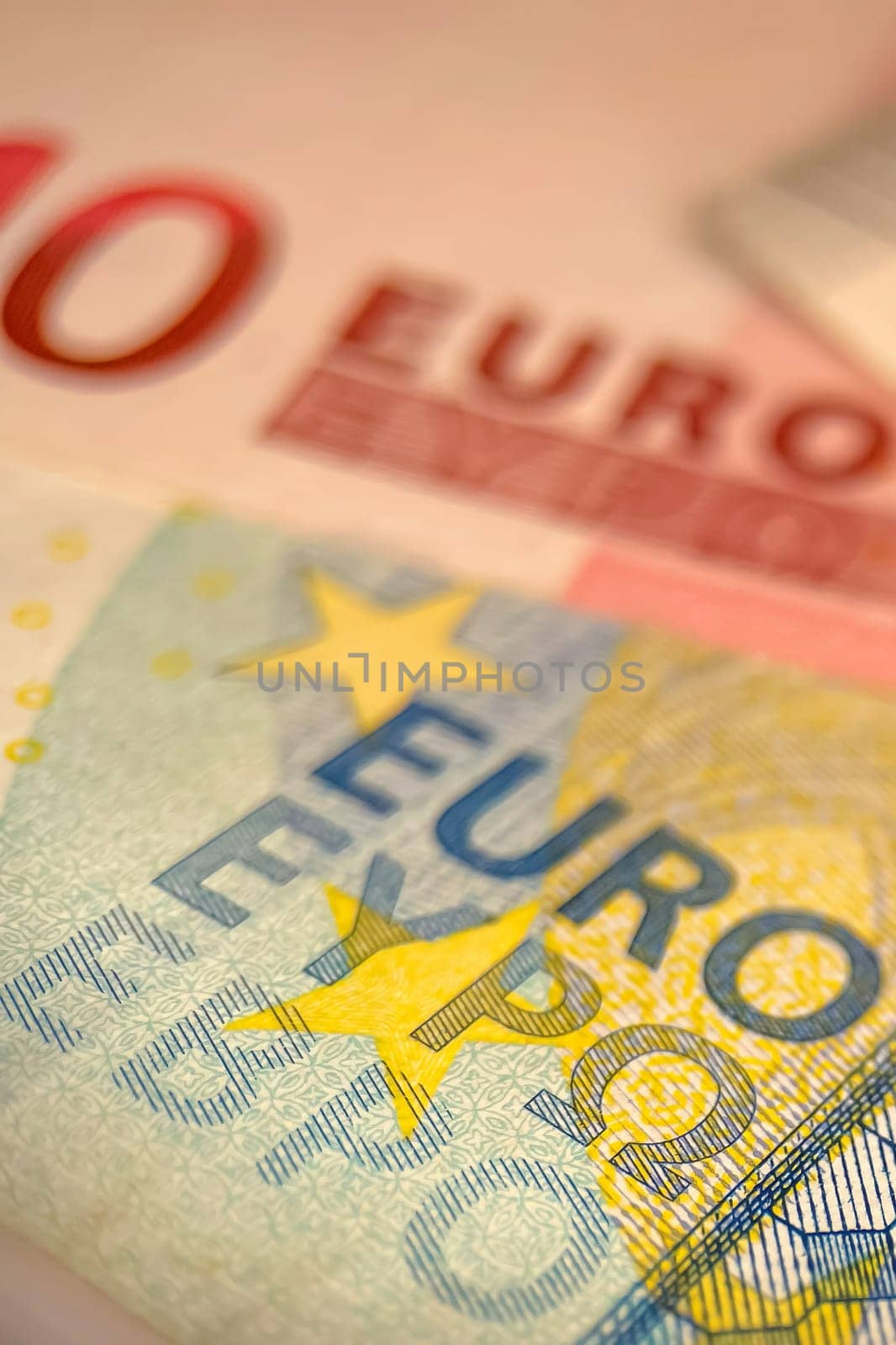 Euro banknotes. Euro, the common currency of the European Union. A financial instrument that plays an important role in the European economy.