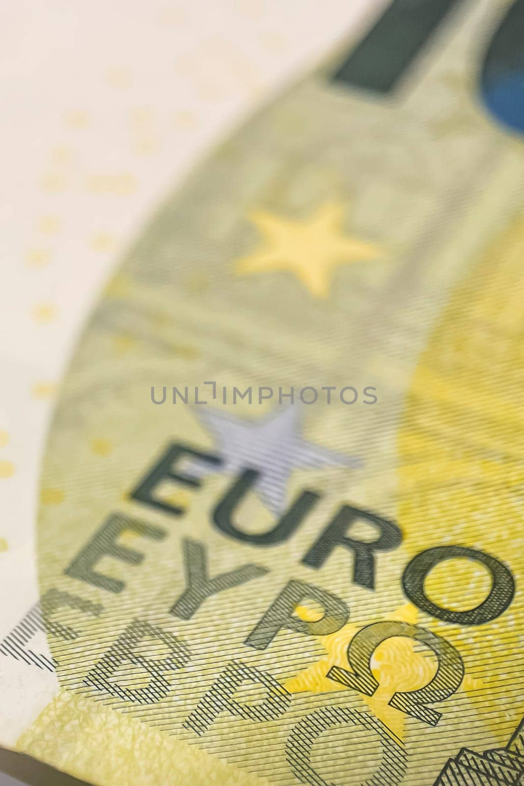 Euro banknotes. Euro, the common currency of the European Union. A financial instrument that plays an important role in the European economy.