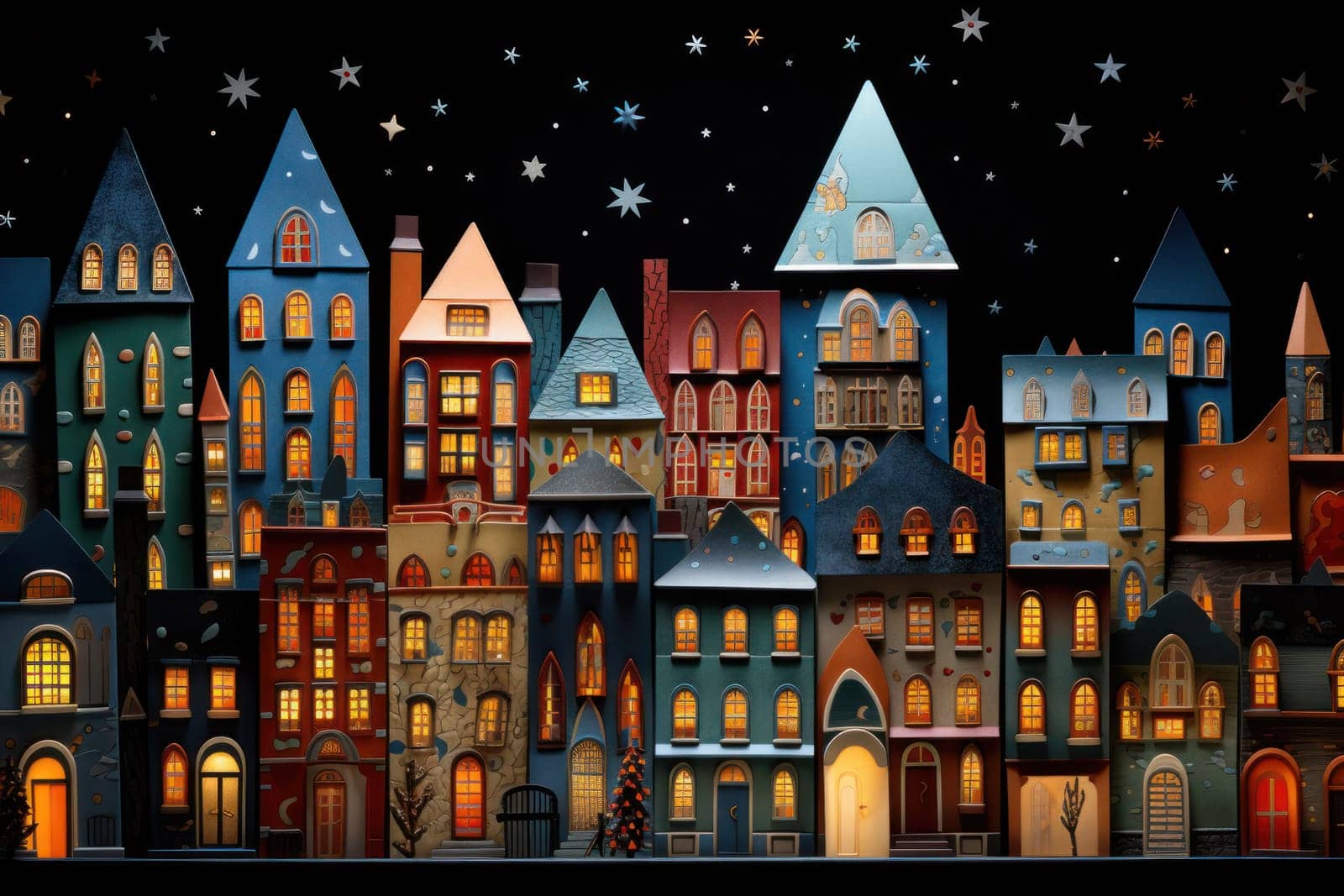 An enchanting portrayal of the holiday season, featuring the dazzling brilliance of Christmas lights, ornaments, and festive adornments that transform towns and neighborhoods into magical wonderlands.