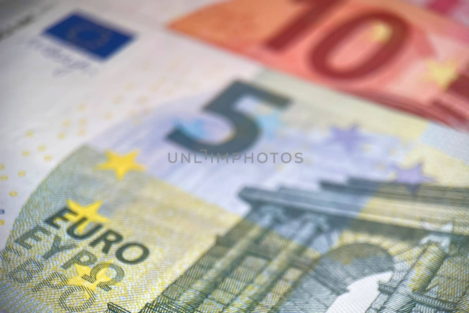 Euro banknotes. Euro, the common currency of the European Union. A financial instrument that plays an important role in the European economy.