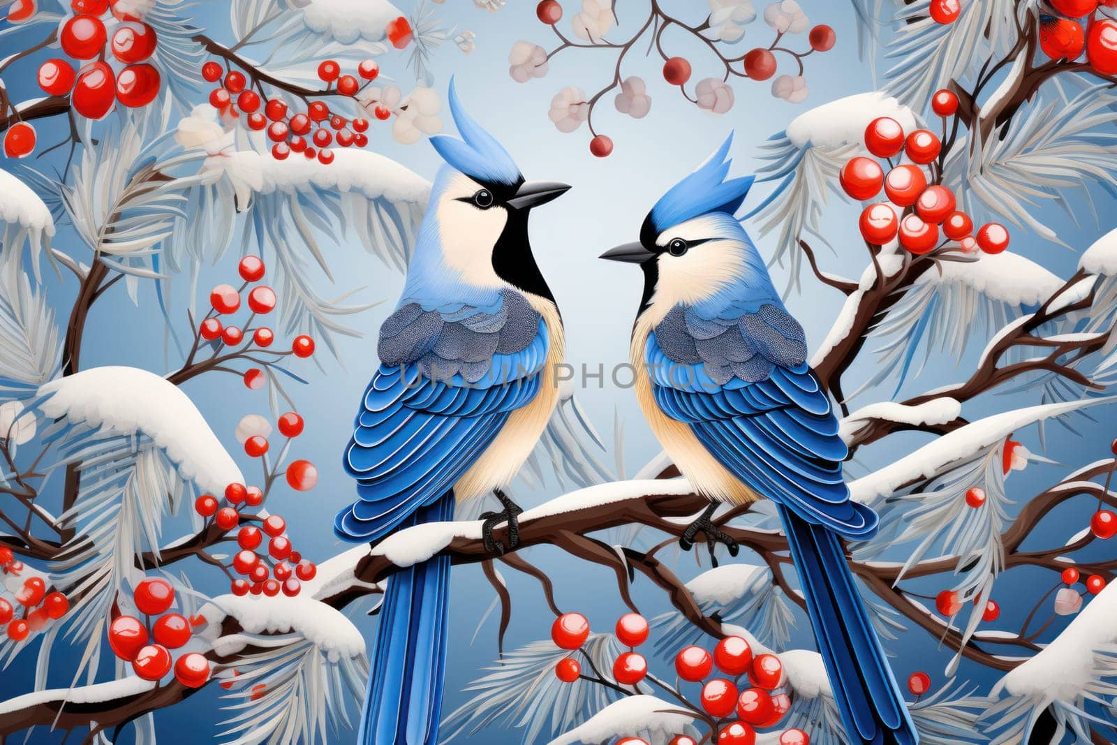 A stunning portrayal of winter's avian beauty, showcasing the artful photography of birds like cardinals, chickadees, and blue jays set against the pristine canvas of snow.
