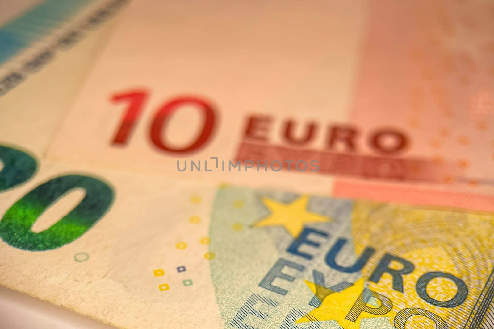 Euro banknotes. Euro, the common currency of the European Union. A financial instrument that plays an important role in the European economy.