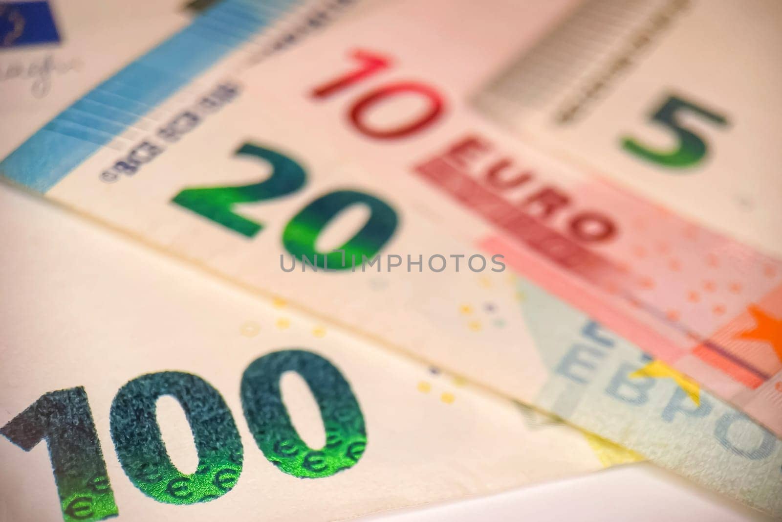 Euro banknotes. Euro, the common currency of the European Union. A financial instrument that plays an important role in the European economy.
