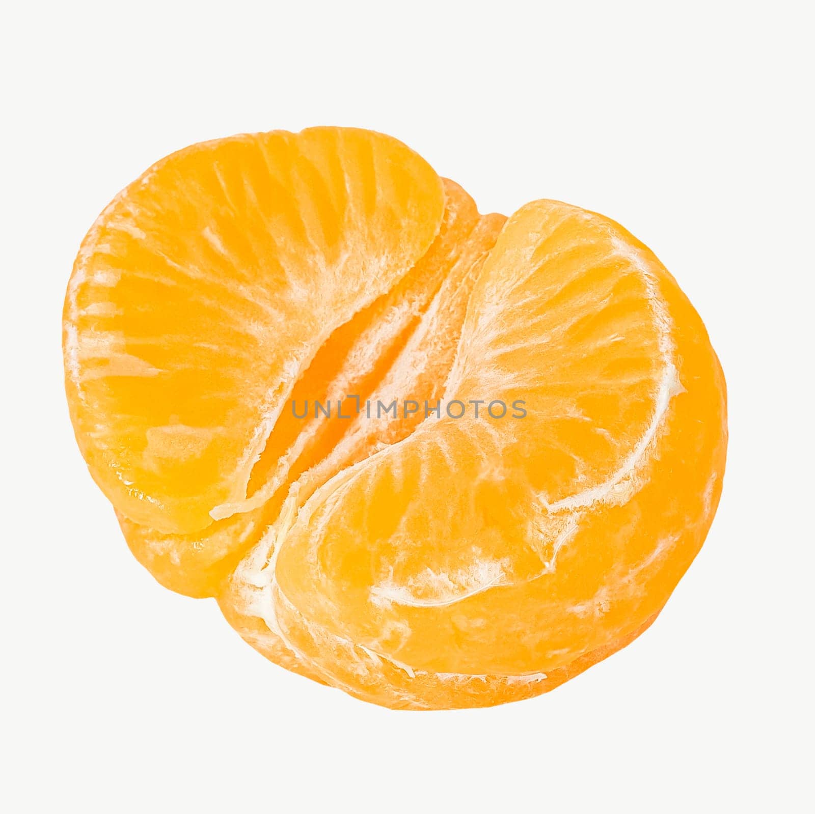 Half peeled mandarin or clementine isolated on white by Ciorba