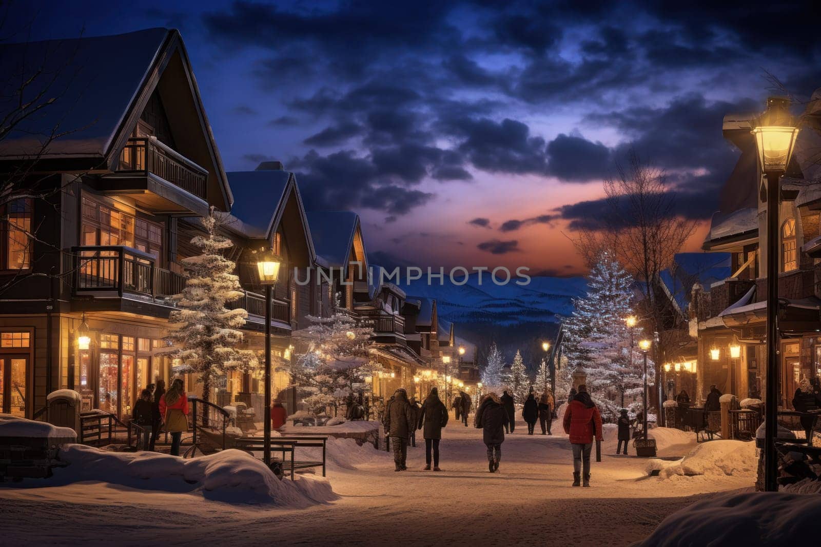 A dynamic portrayal of the winter wonderland at ski resorts, capturing the exhilaration and scenic beauty.