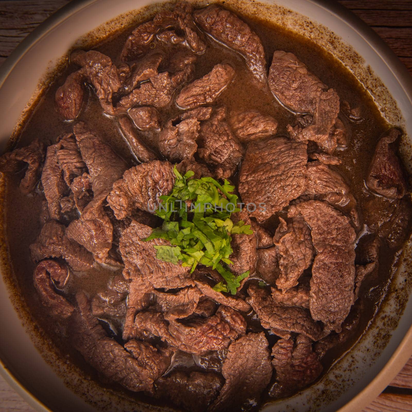 LEBANESE RECIPE, SHAWARMA, BEEF, VINEGAR, LEMON, BLACK PEPPER, JAMAICAN PEPPER, CINNAMON. High quality photo