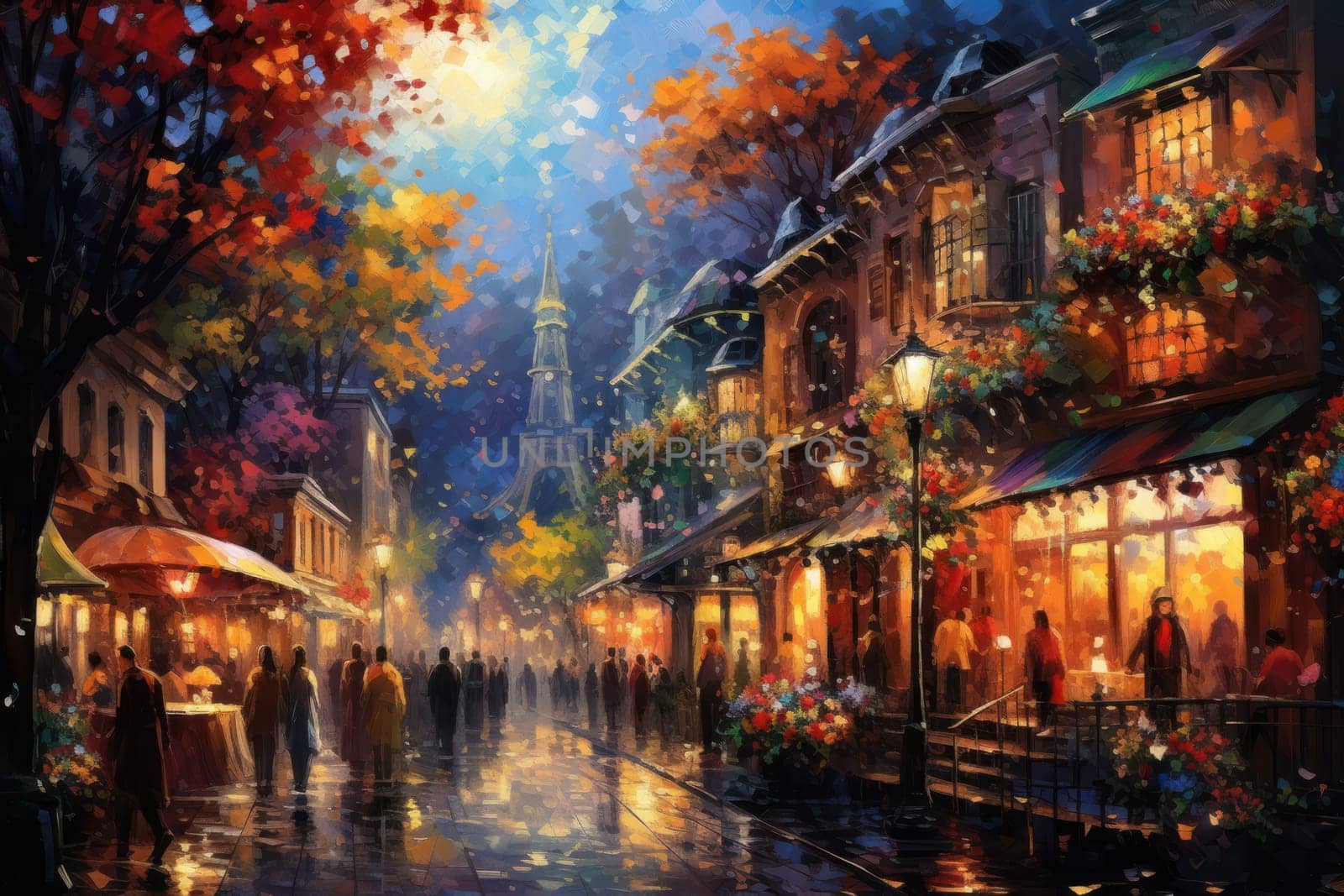 A vibrant depiction of the holiday spirit, capturing the lively ambiance of bustling markets and fairs adorned with festive decorations.