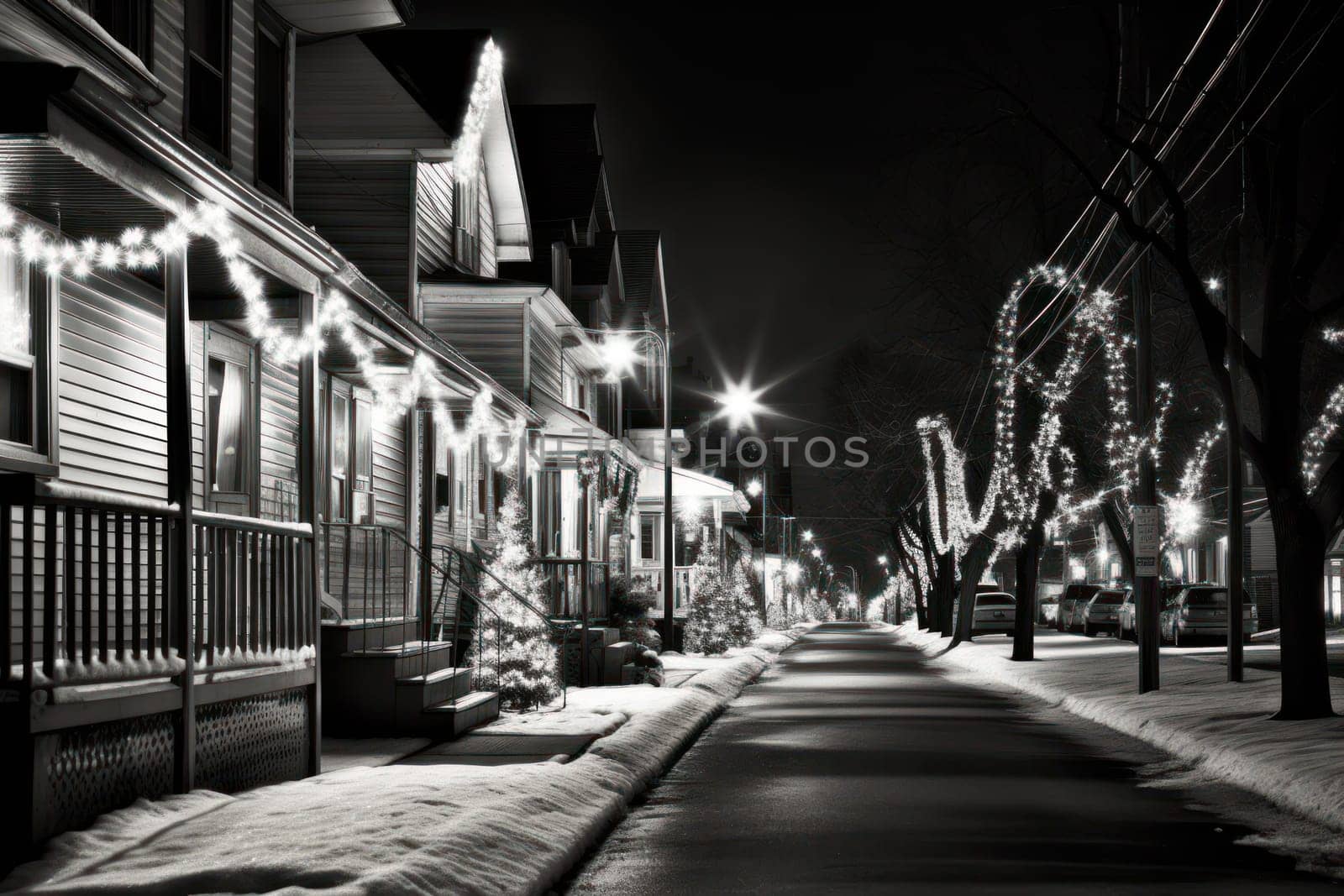 An enchanting portrayal of the holiday season, featuring the dazzling brilliance of Christmas lights, ornaments, and festive adornments that transform towns and neighborhoods into magical wonderlands.