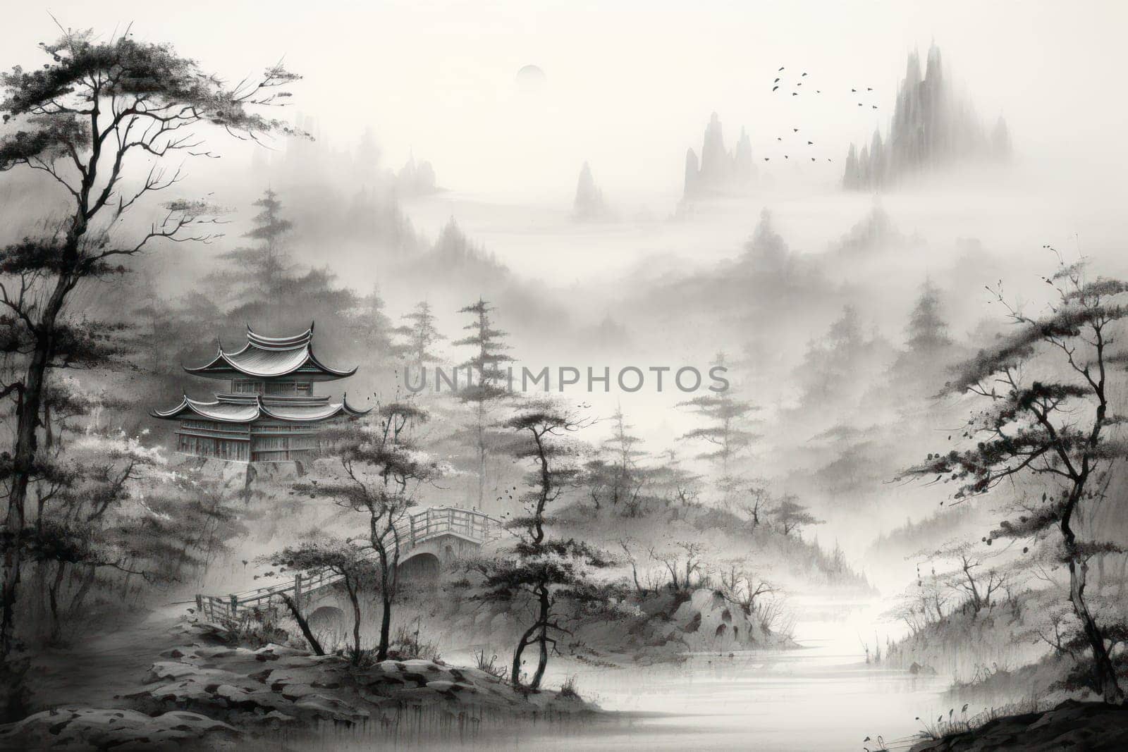 A captivating visual representation of the winter ambiance, focusing on the enigmatic allure of fog and mist enveloping the landscape, especially near bodies of water.