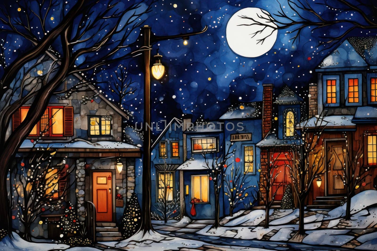 An enchanting portrayal of the holiday season, featuring the dazzling brilliance of Christmas lights, ornaments, and festive adornments that transform towns and neighborhoods into magical wonderlands.