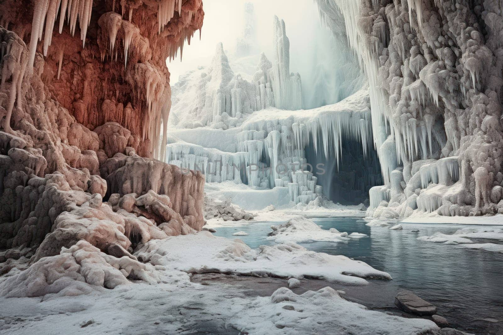 Frozen Waterfalls - Generative AI by Sidewaypics