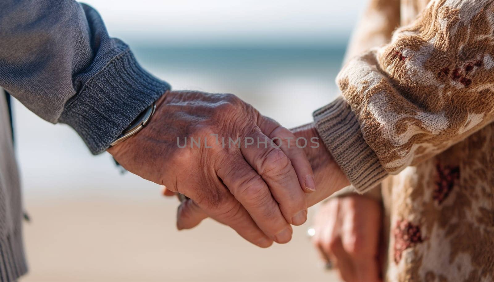 Portrait of a beautiful senior couple embracing each other, elderly couple in love. Romance,romantic concept. Valentine's Day by Annebel146