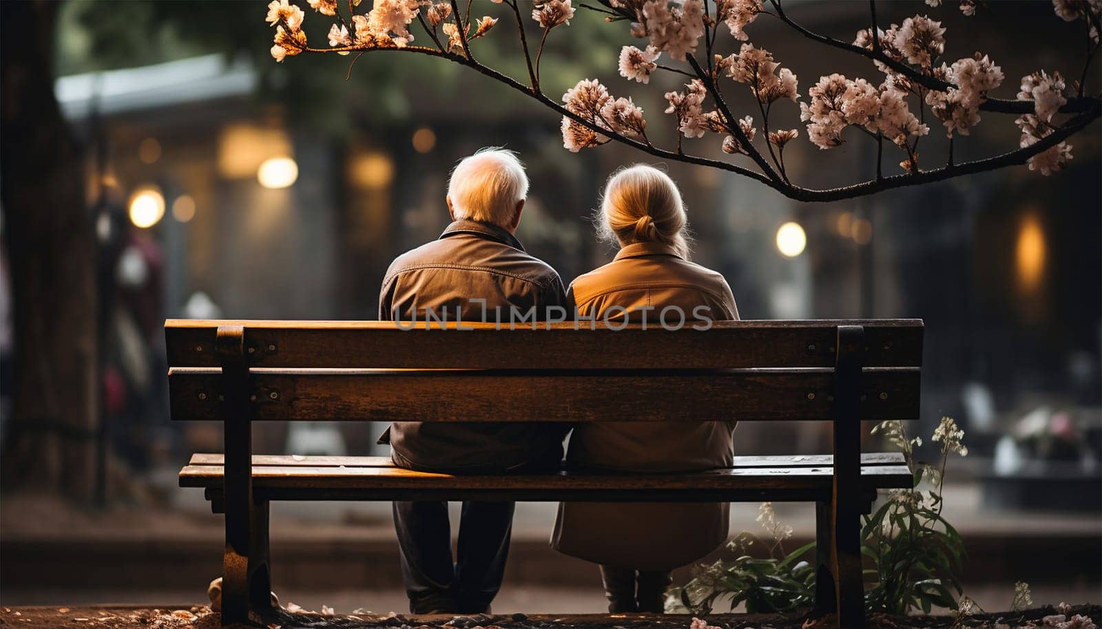 Portrait of a beautiful senior couple embracing each other, elderly couple in love. Romance,romantic concept. Valentine's Day copy space