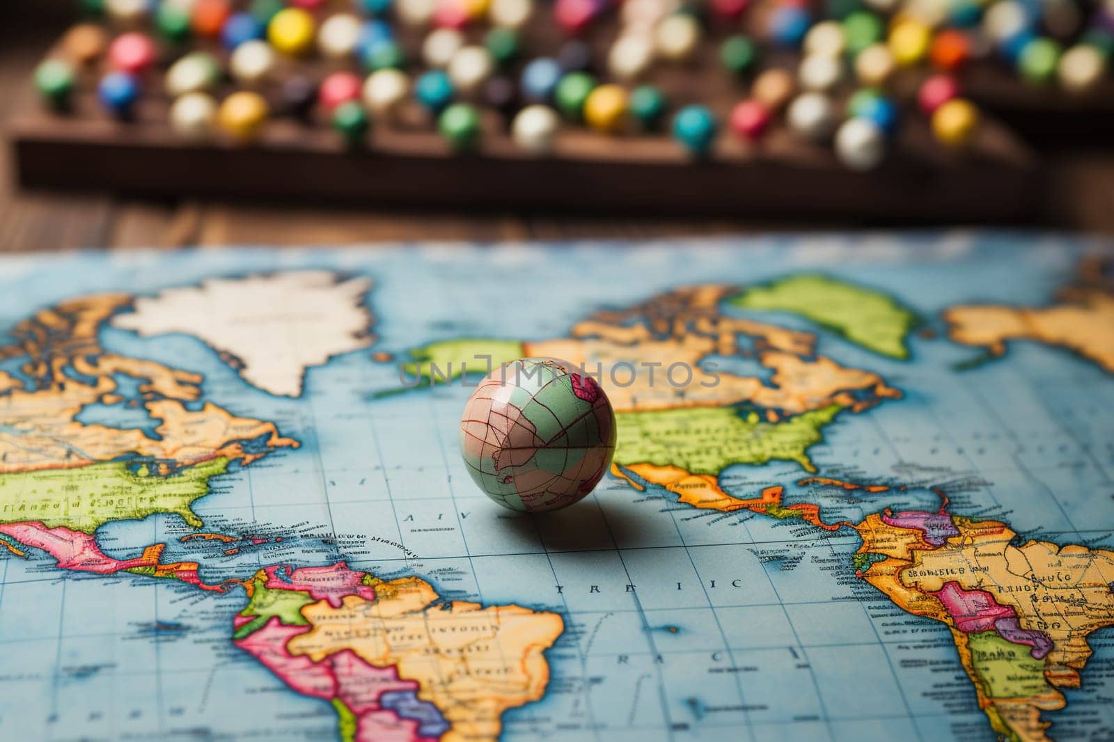 Location marks on the world map. Abstract image of a world map.