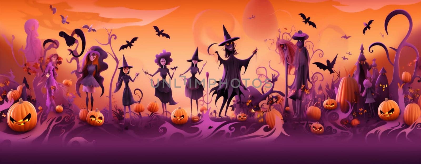 autumn evil night party horror background carnival halloween black witch holiday. Generative AI. by Vichizh