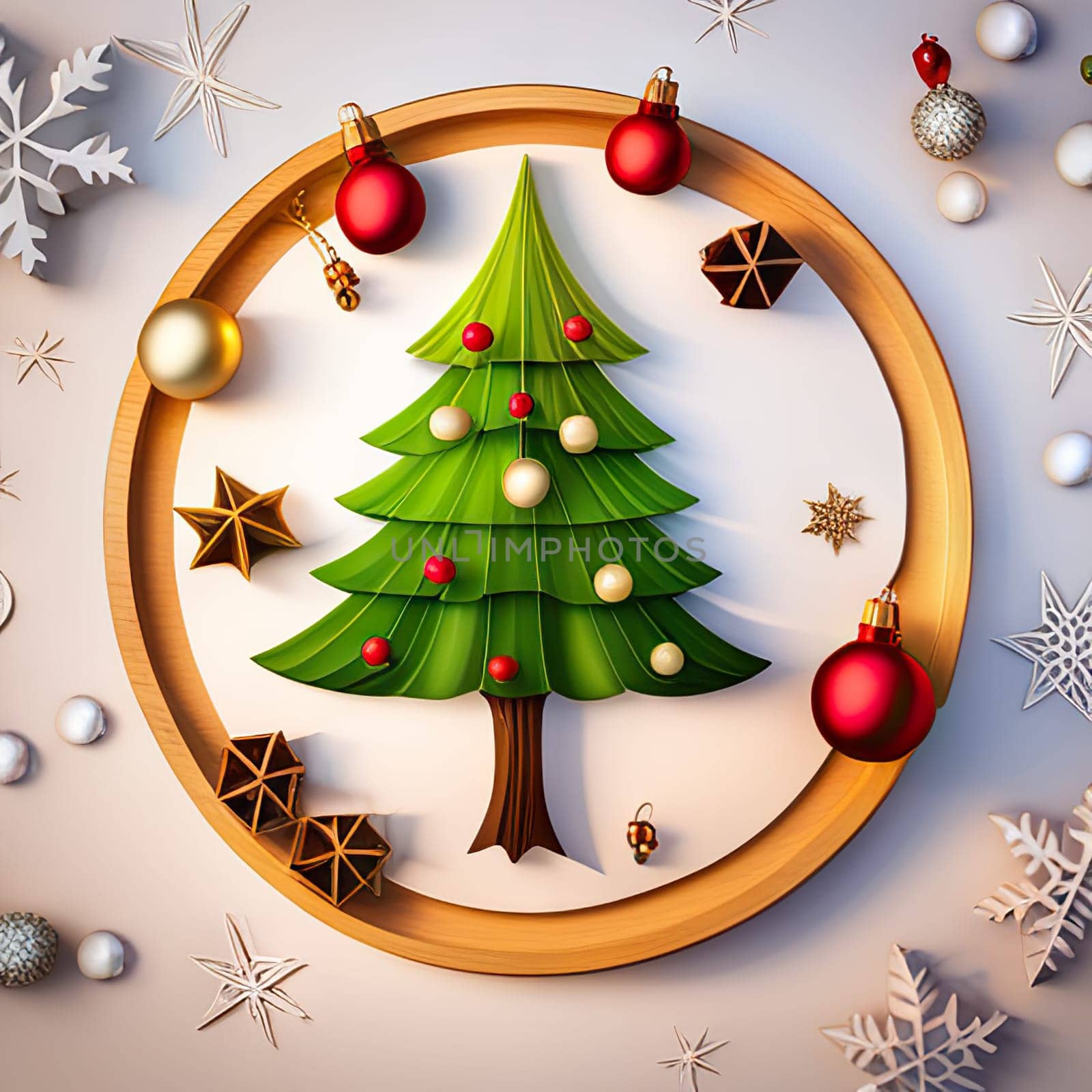 christmas decoration on wooden background.