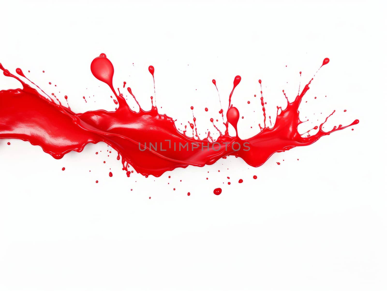 red paint splash on white background by but_photo