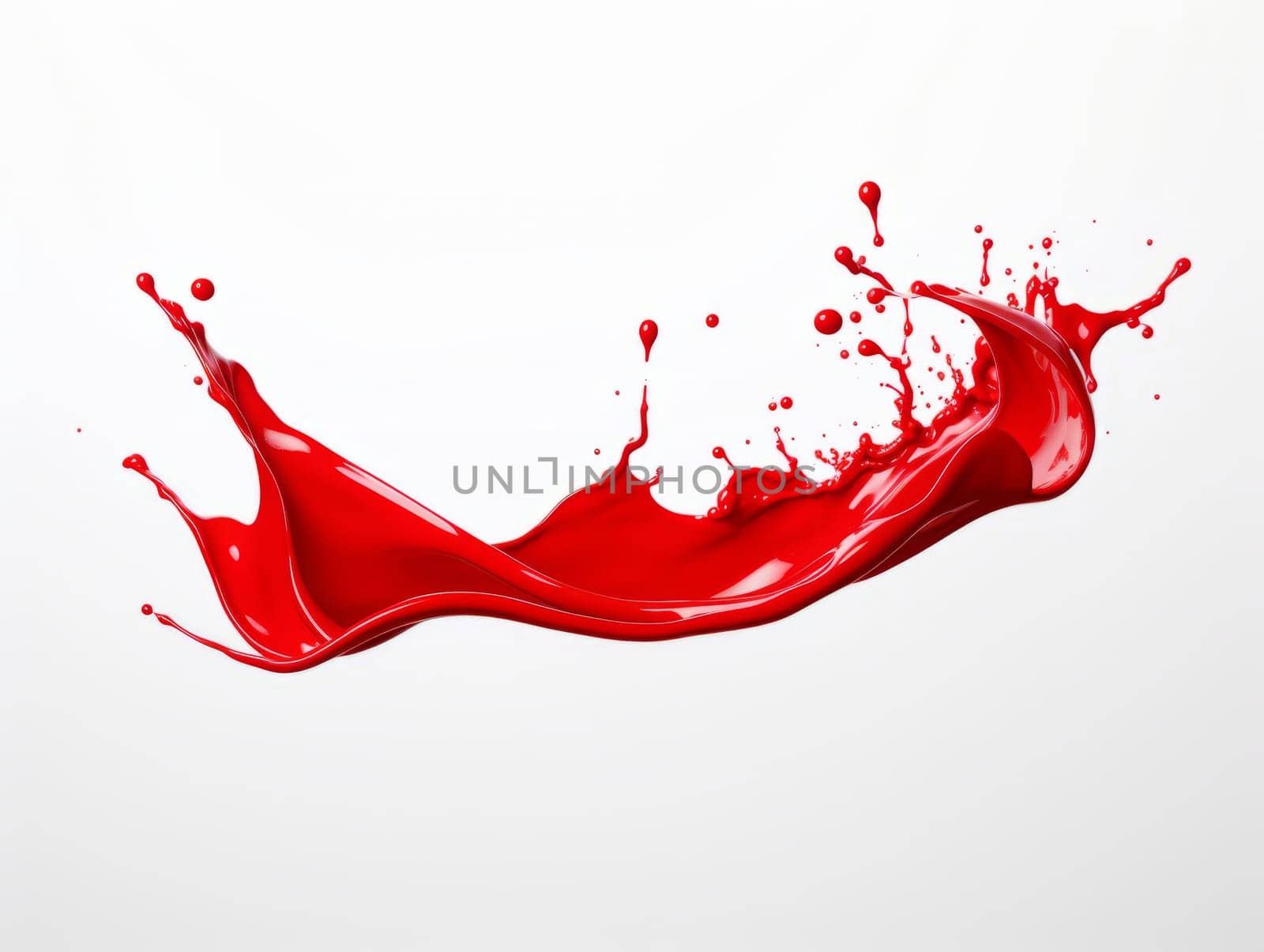 red paint splash on white background by but_photo