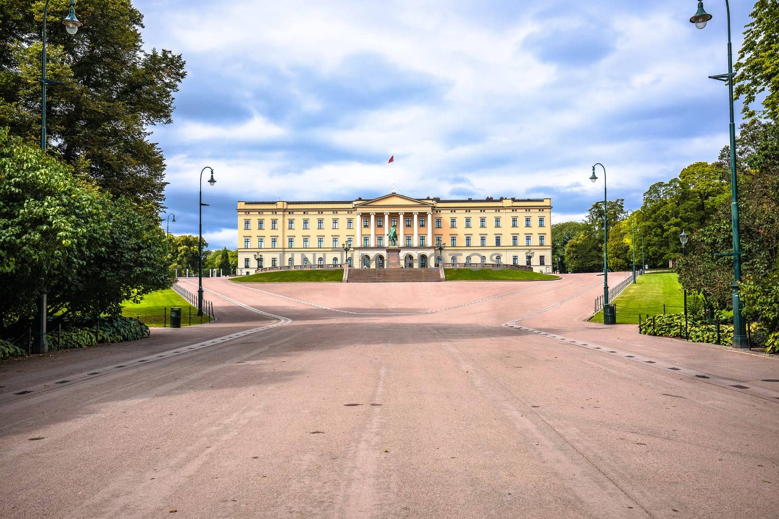 The Royal Palace of Norway in Oslo view by xbrchx