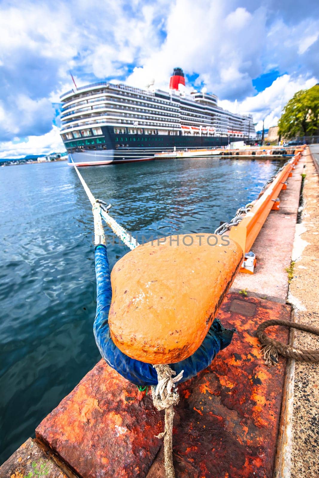 Cruise ship on dock in Oslo view by xbrchx