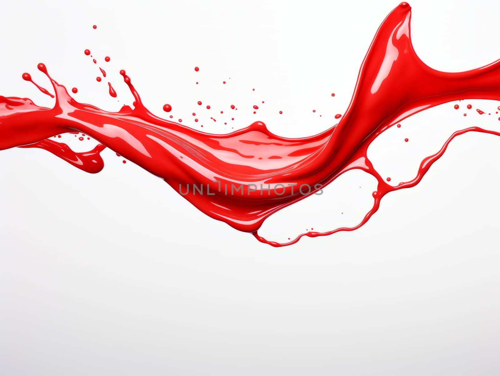 red paint splash on white background by but_photo