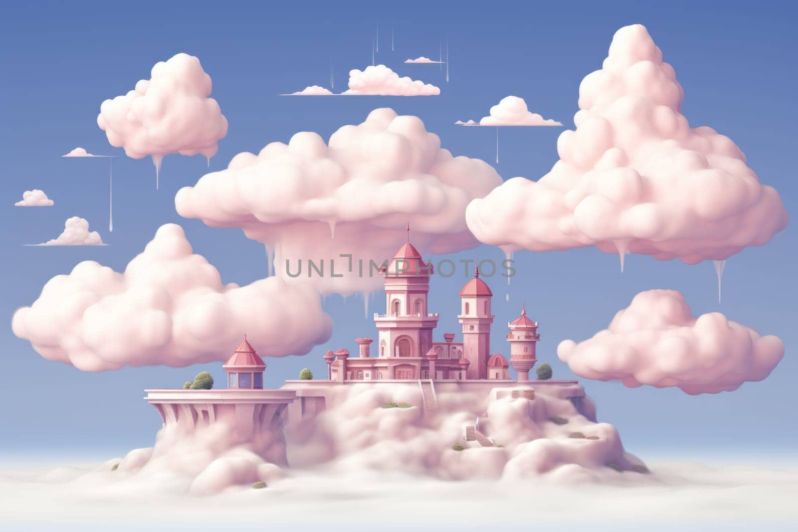 In the realm of fantasy, whimsical cloud castles grace the skies, defying gravity and capturing the imagination of dreamers.