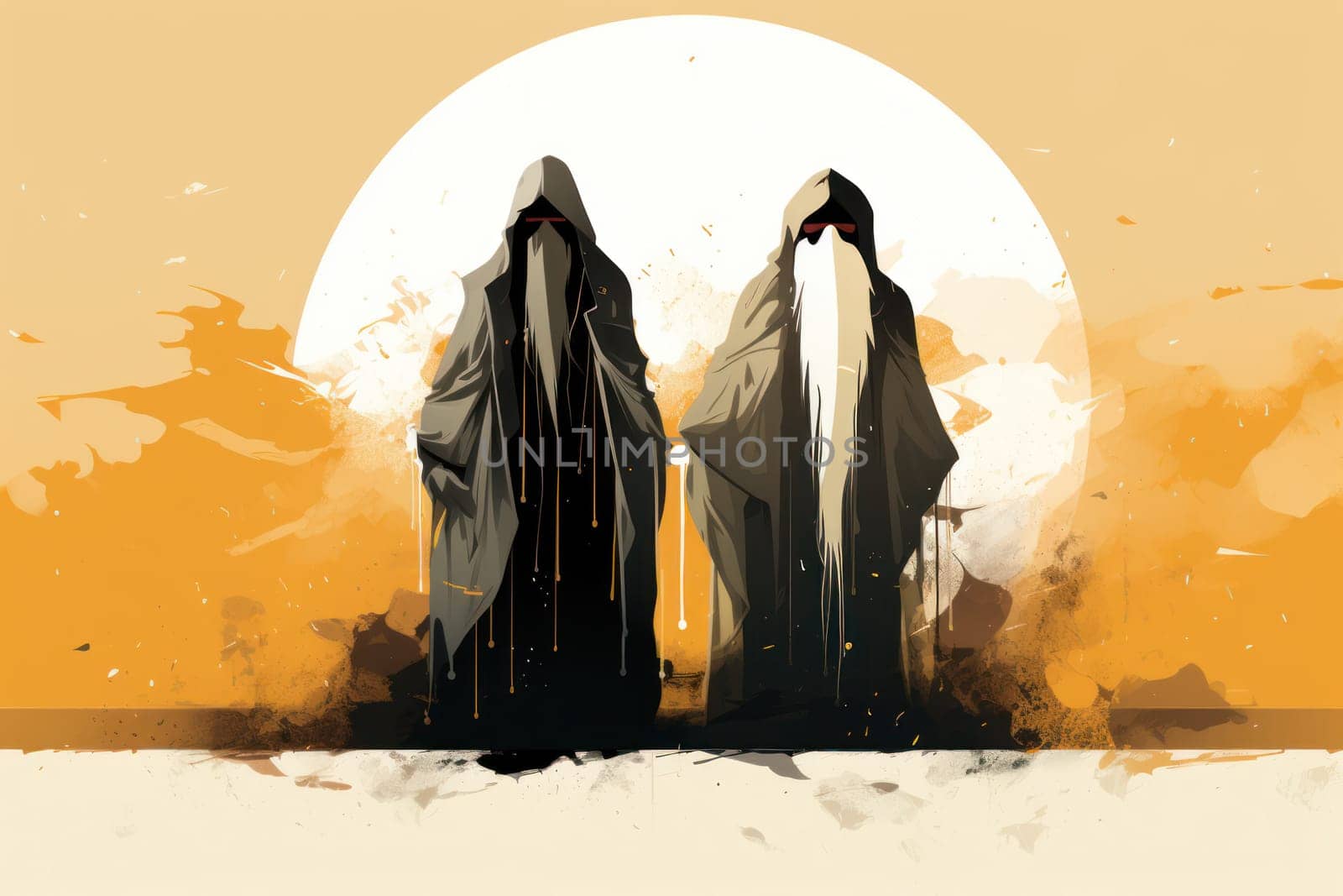 A mesmerizing portrayal of venerable and formidable wizards, exuding wisdom as they masterfully cast intricate arcane spells, wielding ancient staffs adorned with mystic runes.